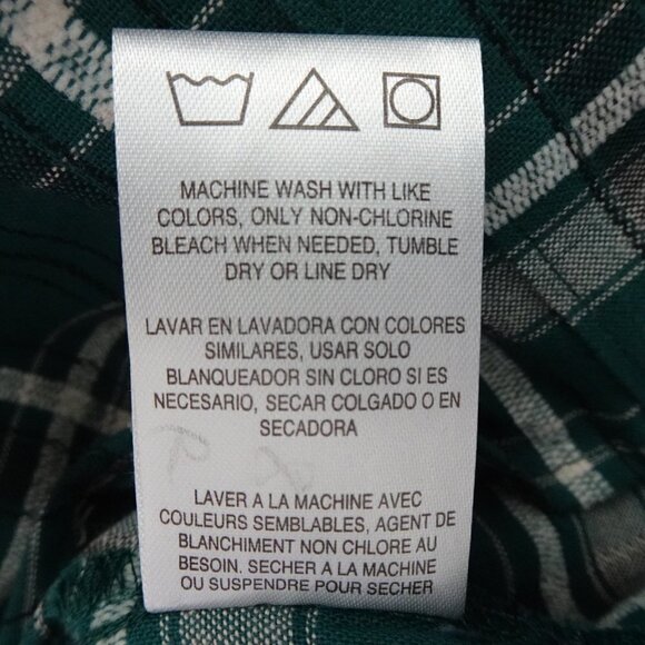 Wrangler Western Shirt Women's Size M Green Plaid Long Sleeve Cowgirl Retro - Picture 11 of 11